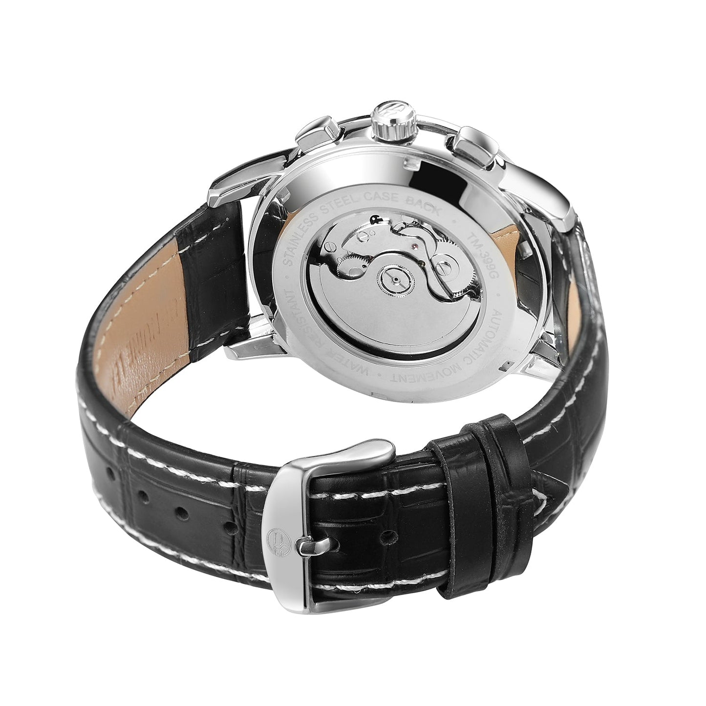 Men’s Rhinestone Mechanical Watch – Multifunction Semi-Automatic Timepiece