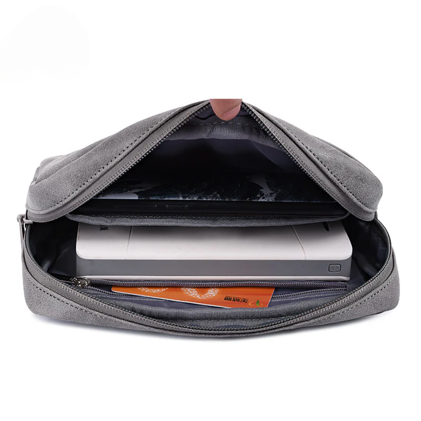 Waterproof PU Digital Accessories Bag – Compact Storage for Phone, Power Bank & Cables