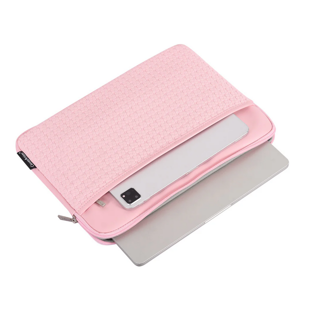 Woven Textured Laptop Sleeve – Shock-Resistant PU Case (11"-15" Inches)