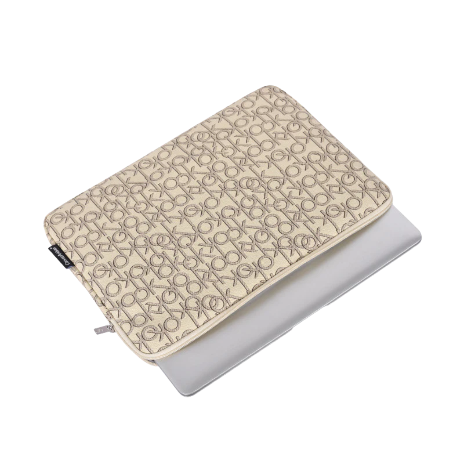 Monogram PU Laptop Sleeve – Waterproof, Shockproof Case for 11–15 inch Devices