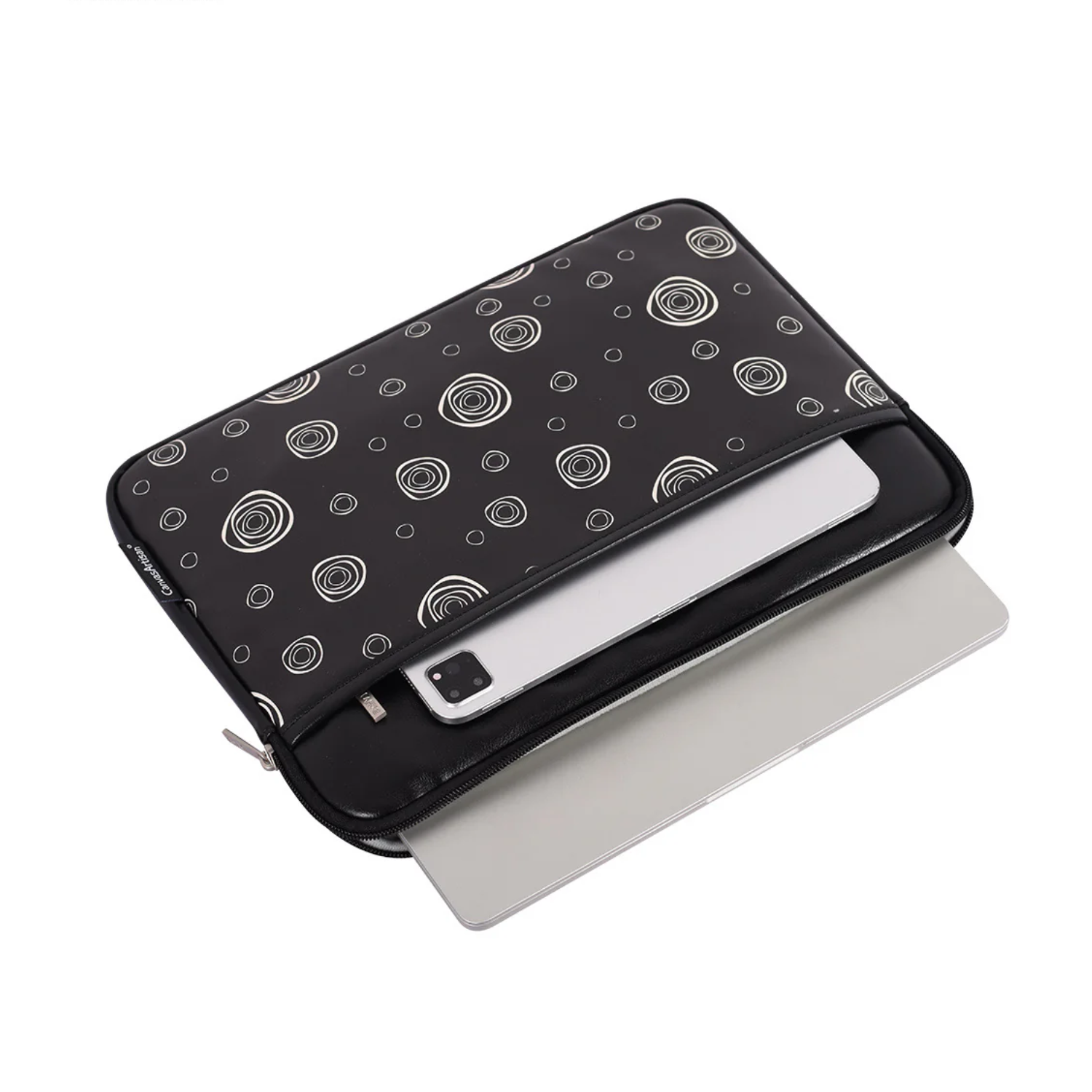 Shockproof PU Laptop Sleeve – Abstract Circle Print for 11–15 Inch Devices