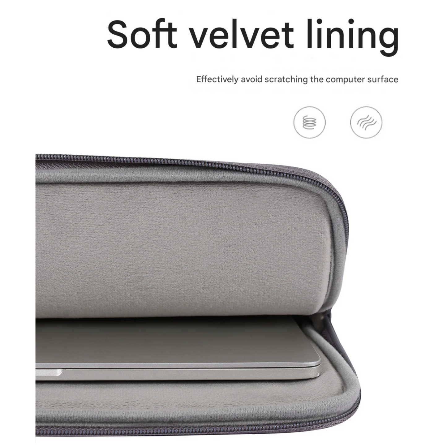 Shock-Resistant Laptop Sleeve – Grey PU Case for 11–15" Lenovo & More