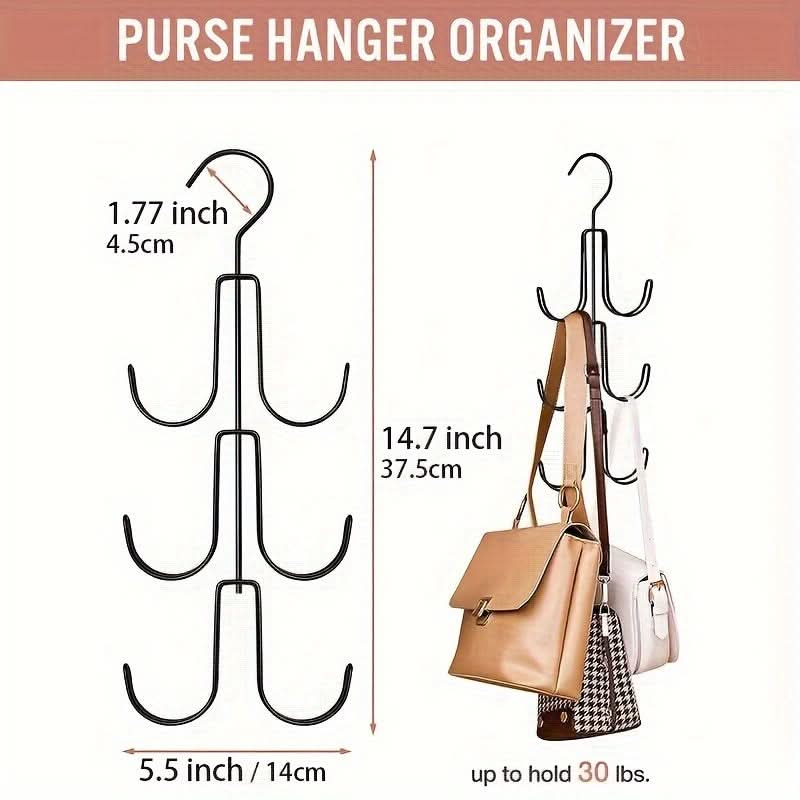 Stainless Steel Multi-Layer Hanger – Heavy-Duty Closet Organizer for Bags