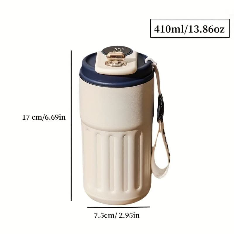 Temperature-Display Smart Travel Mug – 410ml Stainless Steel with Vacuum Insulation