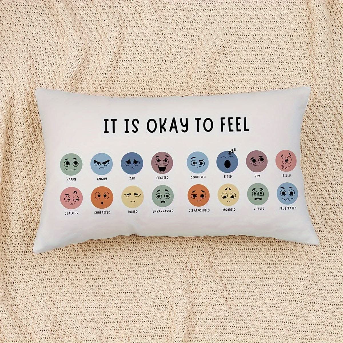 Mental Health Throw Pillow Cover - Double-Sided Print for Counseling Offices