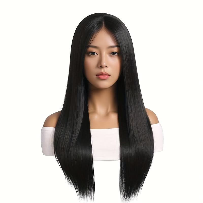 Women's Elegant 28-Inch Straight Long Wig – High Temperature Fiber