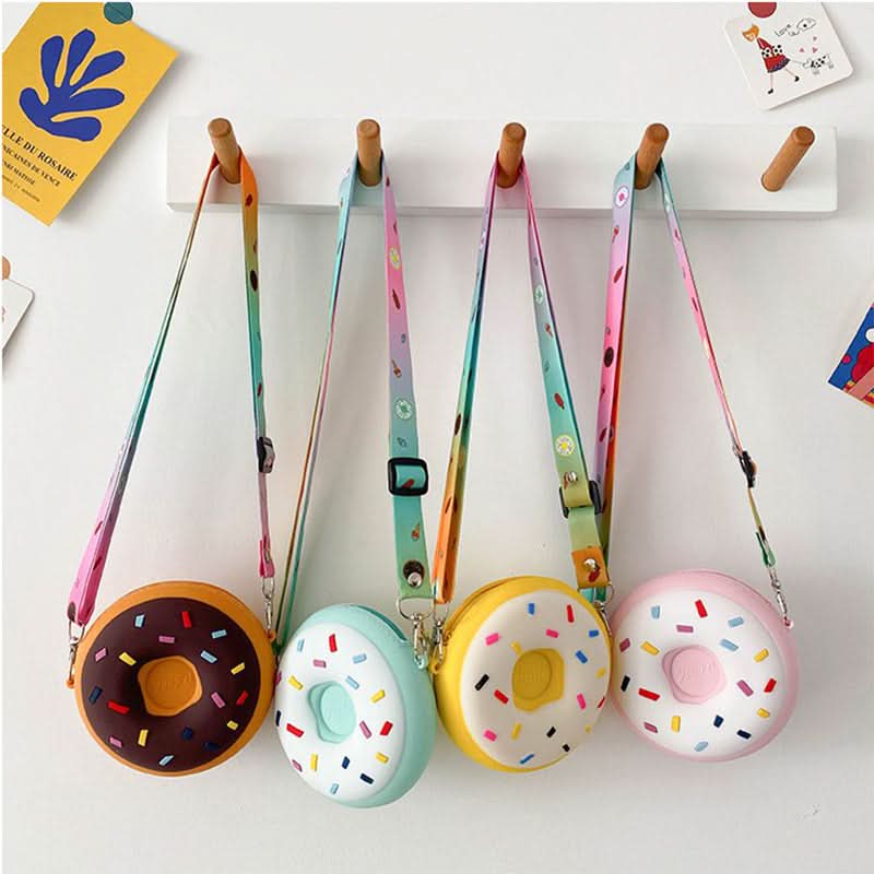 Donut-Shaped Girls' Coin Purse Shoulder Bag