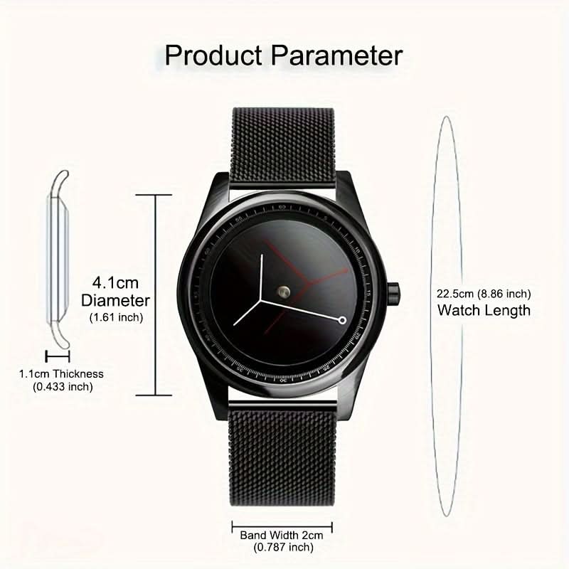 Unisex Funky Digital Stainless Steel Watch – No-Pointer Quartz Wristwatch