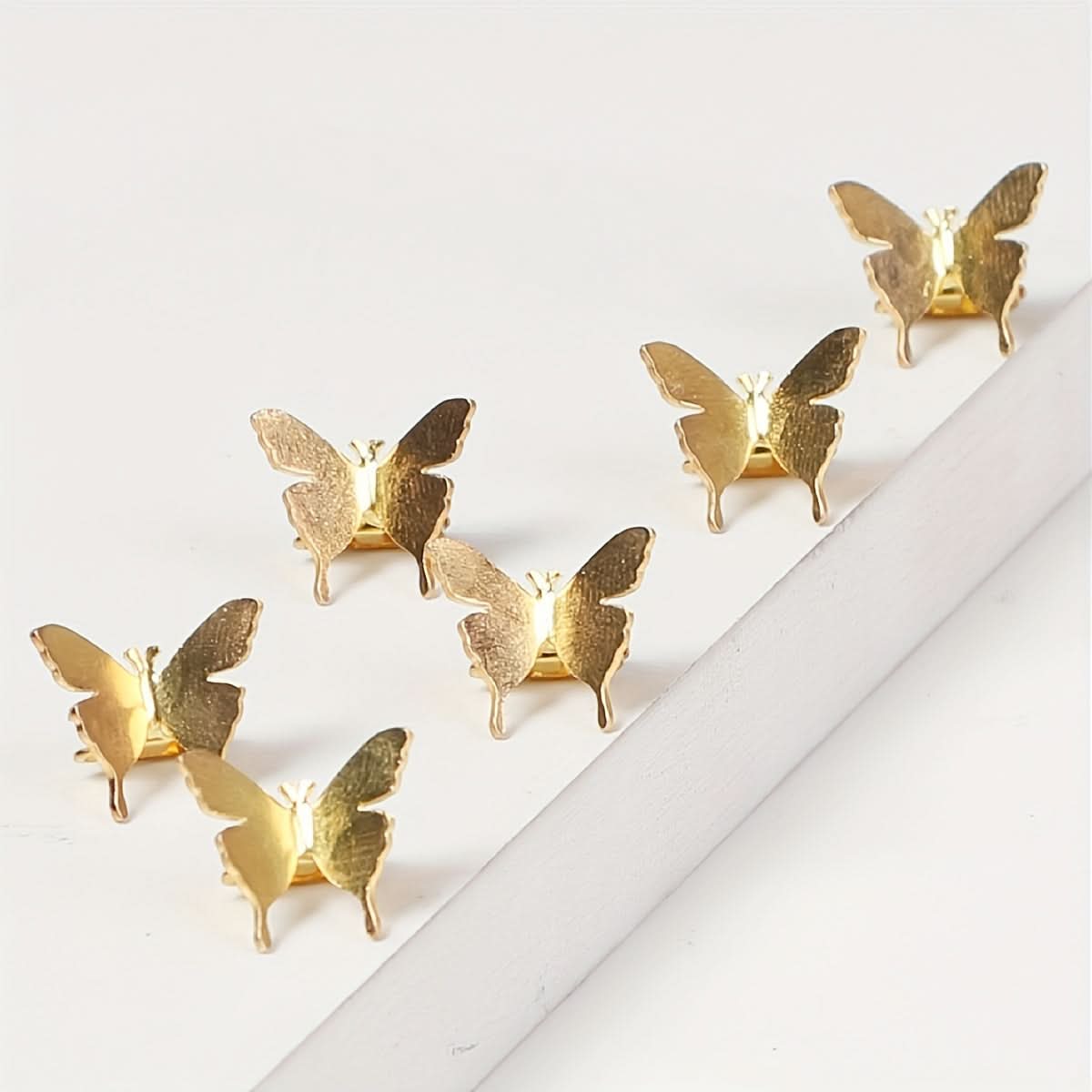 6pcs Golden Butterfly Hair Rings Set