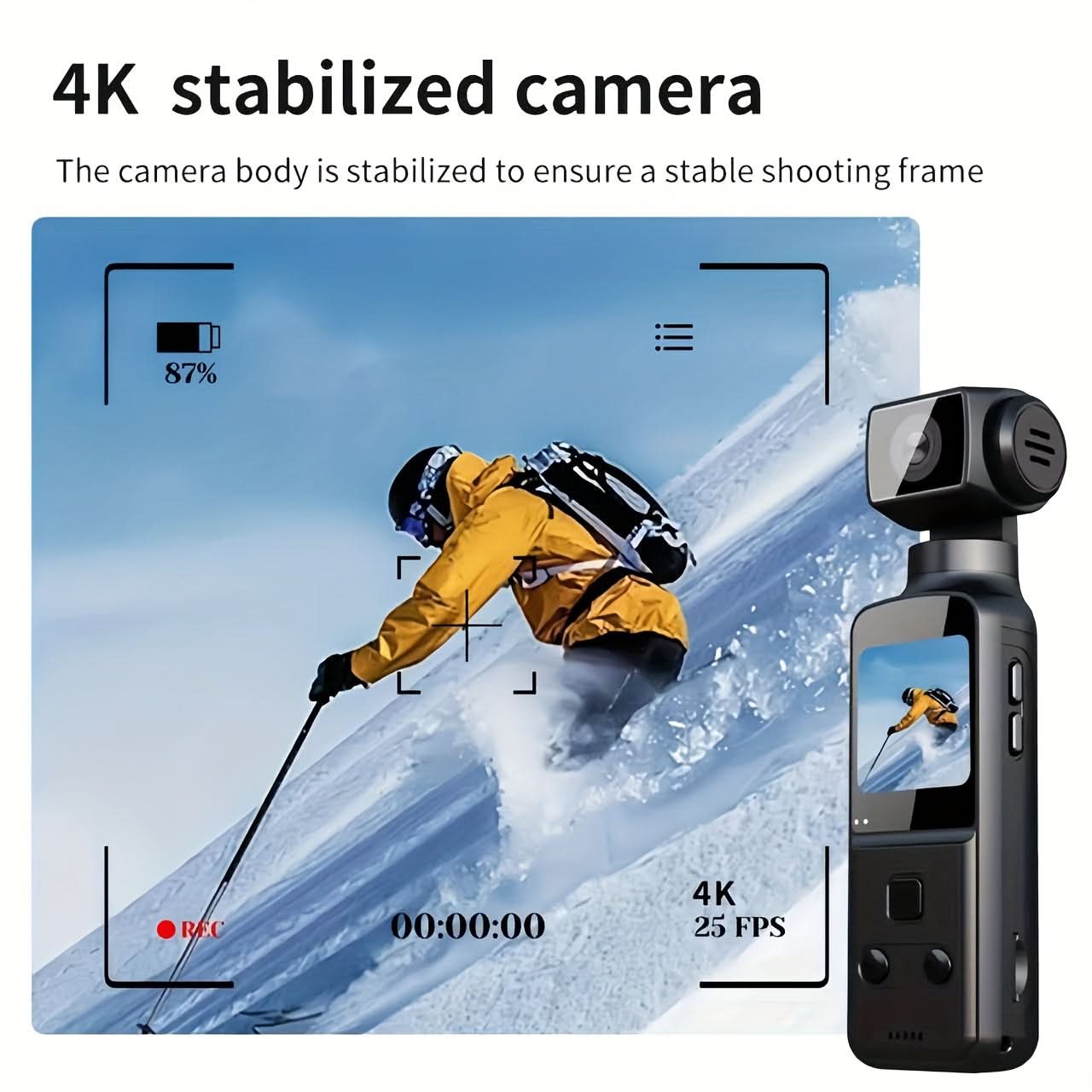 4K Ultra HD Action Camera with Stabilization, Rotating Lens & External Microphone