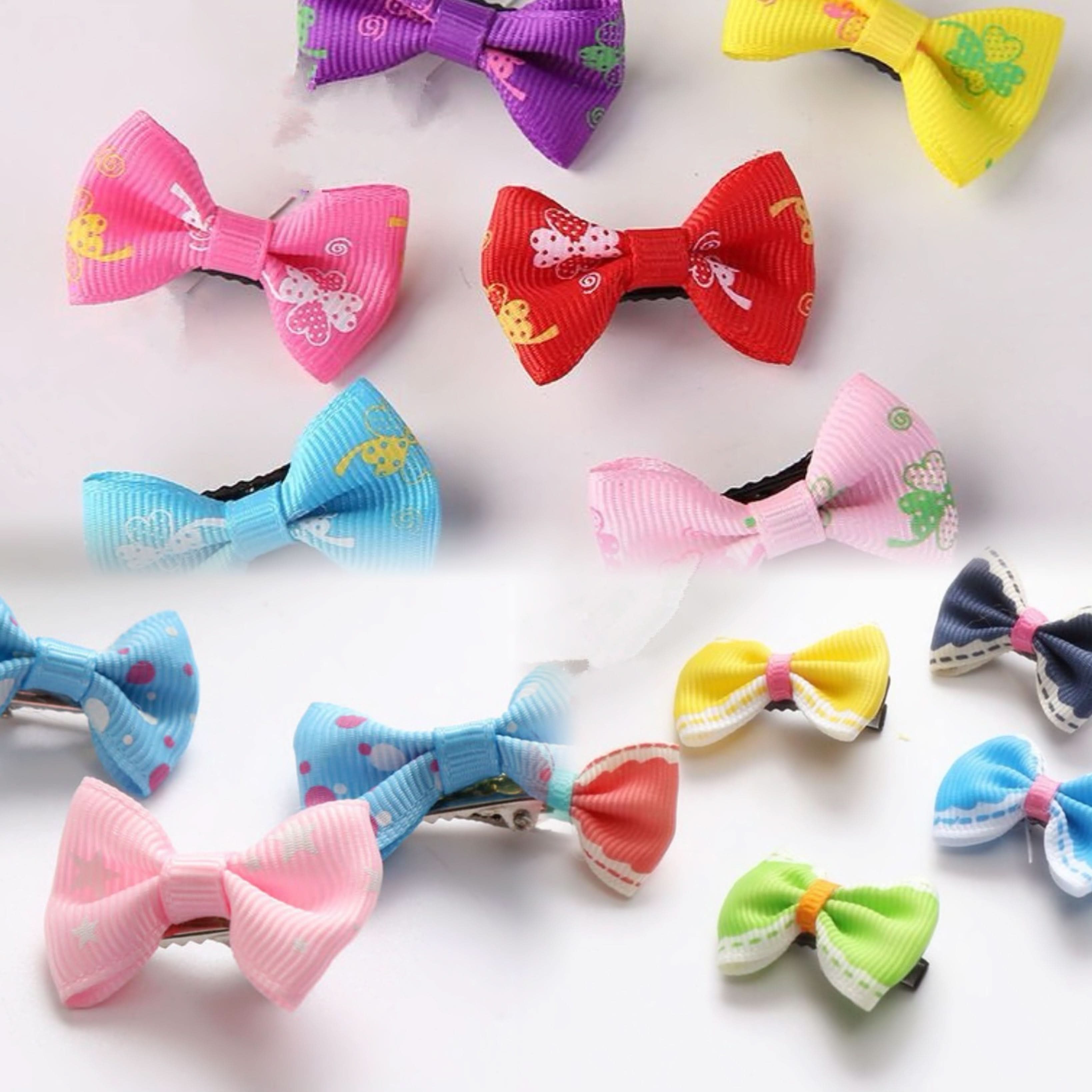 10-Pack Adorable Cartoon Dog Hair Bows