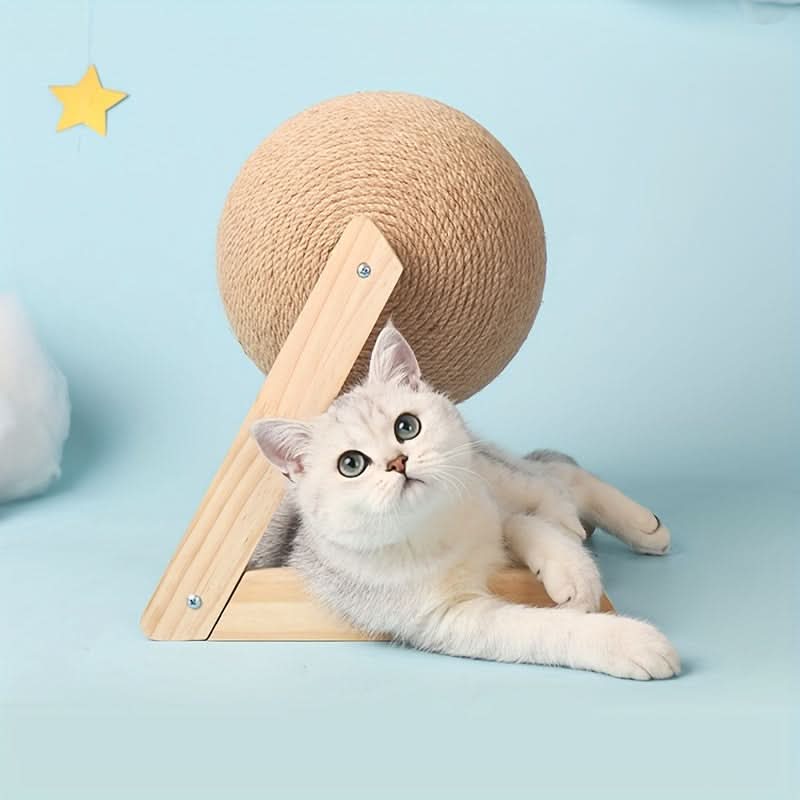 Sisal Cat Scratcher Toy with Bell & Feather
