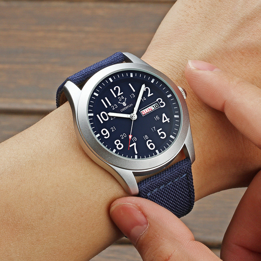 Deerfun LS2197 classic Nylon strap Canvas Waterproof Watch for men