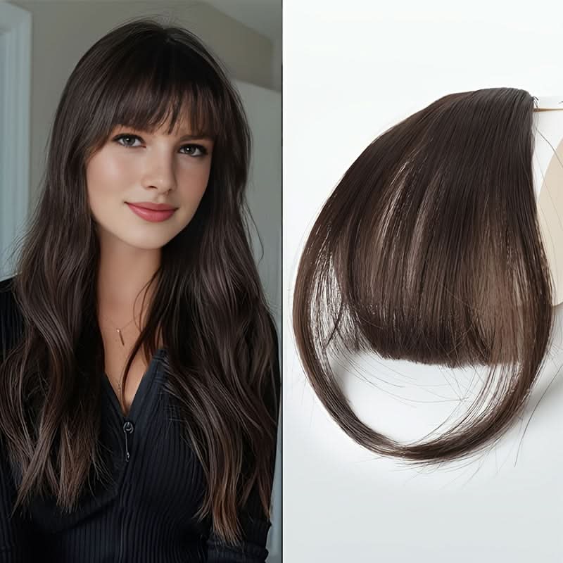 Elegant Synthetic Hair Extensions with Sideburns – Clip-In Bangs