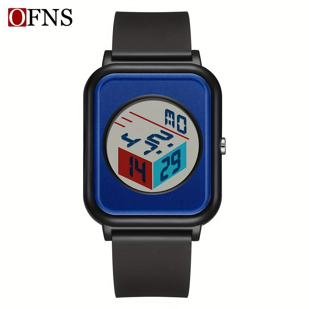 Men's Square Electronic Watch - Waterproof, Night Light
