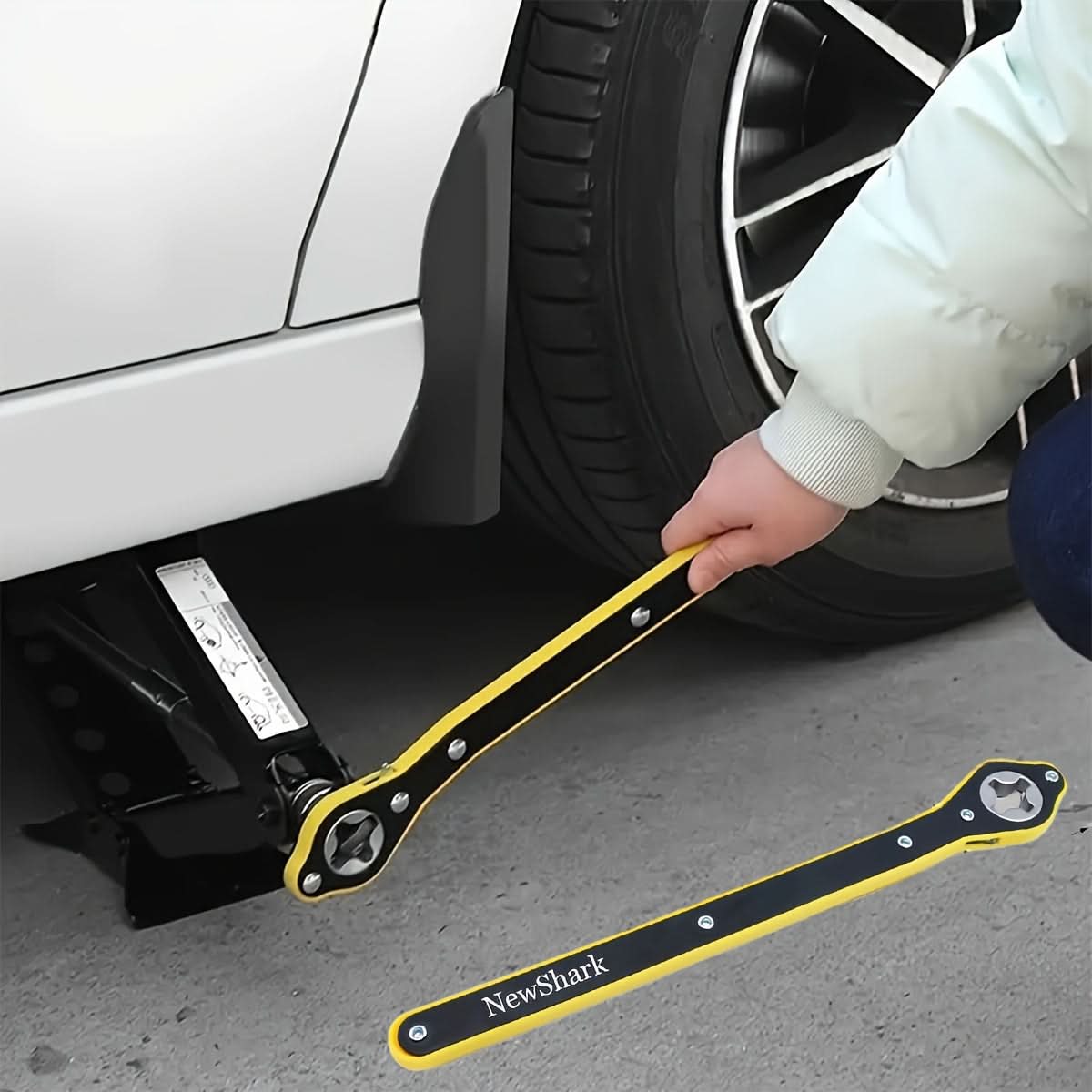 360° Ratchet Jack Wrench, Rust-Resistant Metal