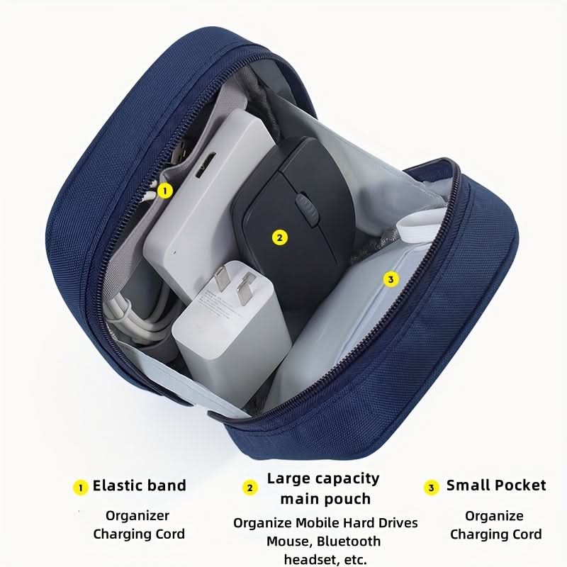 Waterproof Travel Cable Organizer Bag – Portable Storage for Earbuds, USB & Power Bank