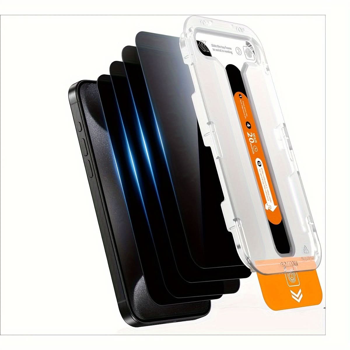 iPhone 15/16 Pro Max Privacy Screen Protector 4-Pack