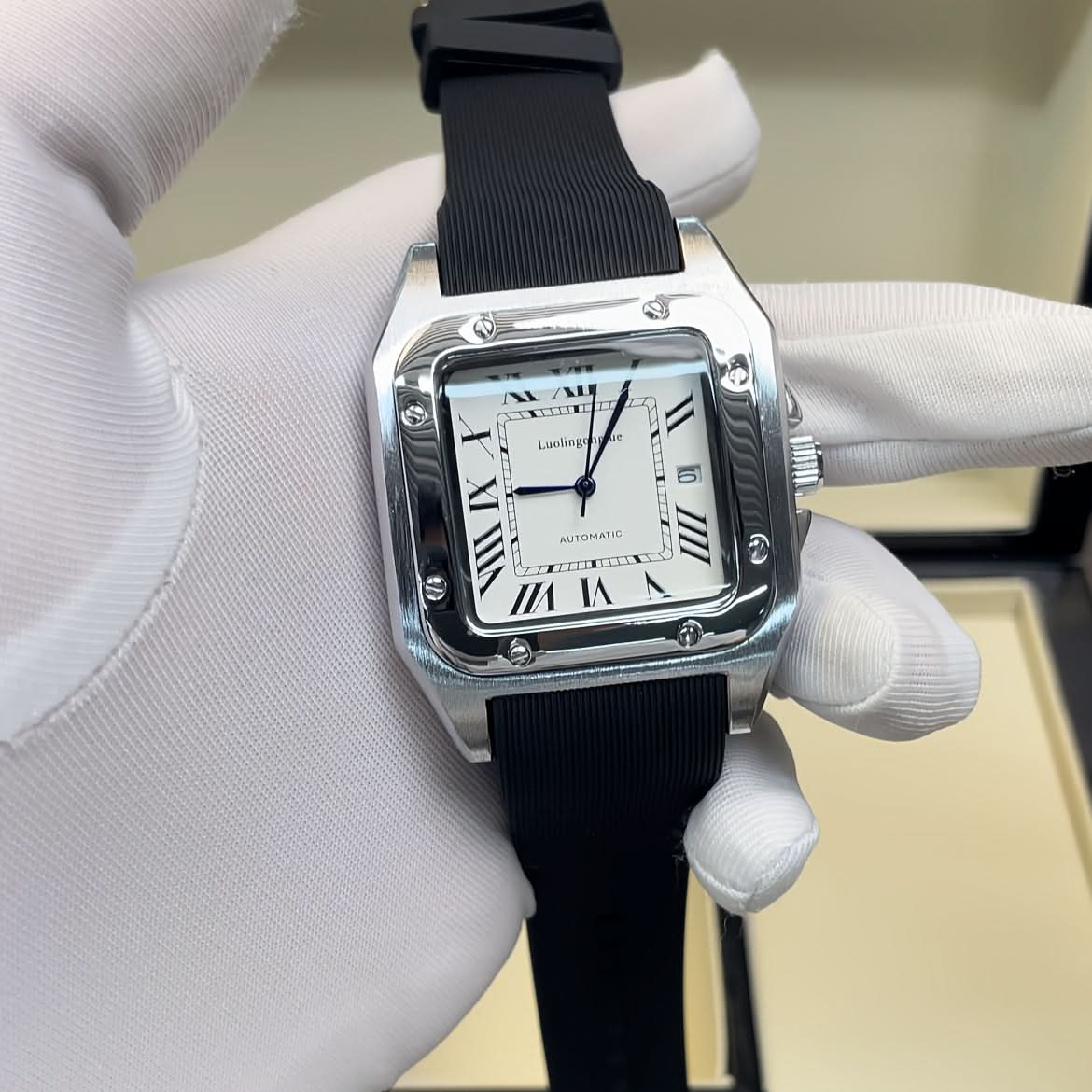Men's Business Mechanical Watch, Zinc Alloy, Self-Winding, Rubber Strap