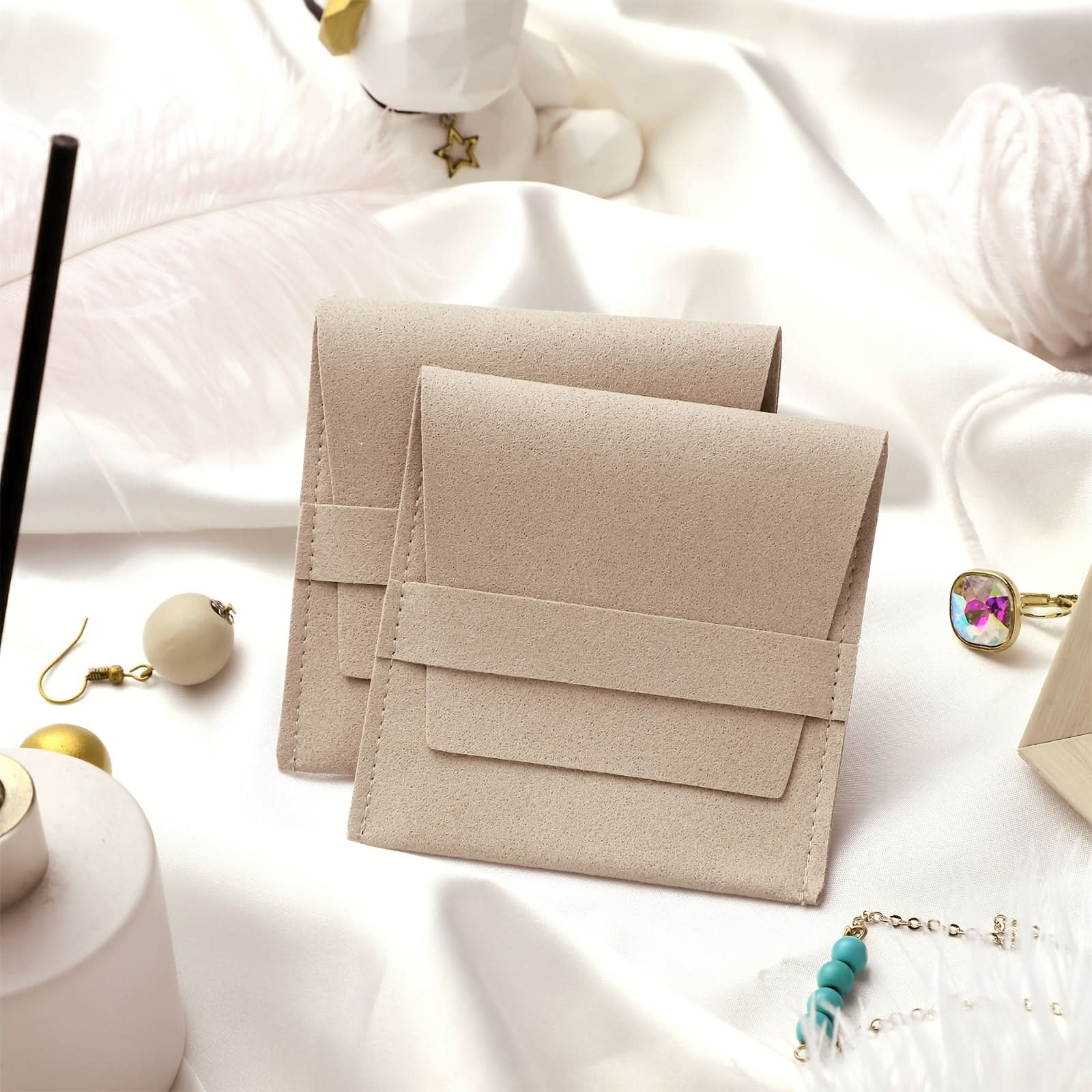40pcs Luxury Microfiber Jewelry Gift Bags – Soft Drawstring Pouches