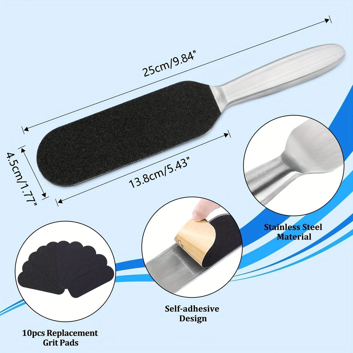 Professional Pedicure Foot File with Refills