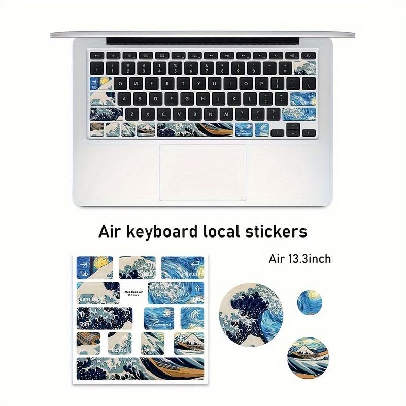 2 Pcs PVC Keyboard Stickers for MacBook – Durable ABS