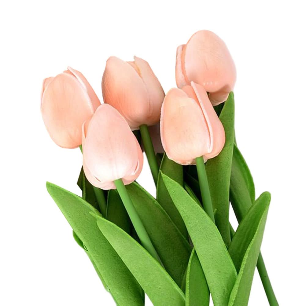 5pcs Realistic Mini Tulip Set – PU Artificial Flowers