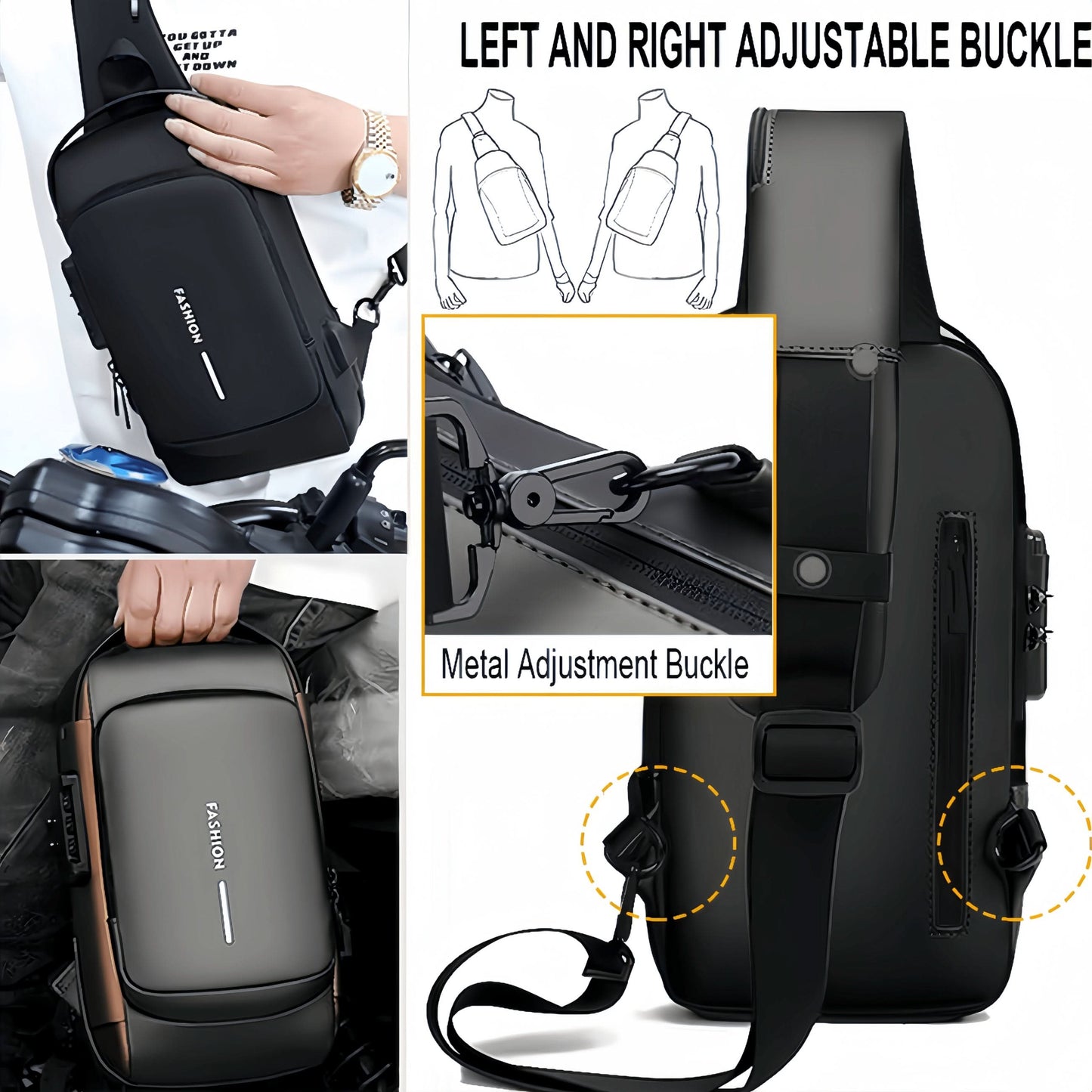 Stylish Multi-Functional Sling Bag With Advanced Password Lock