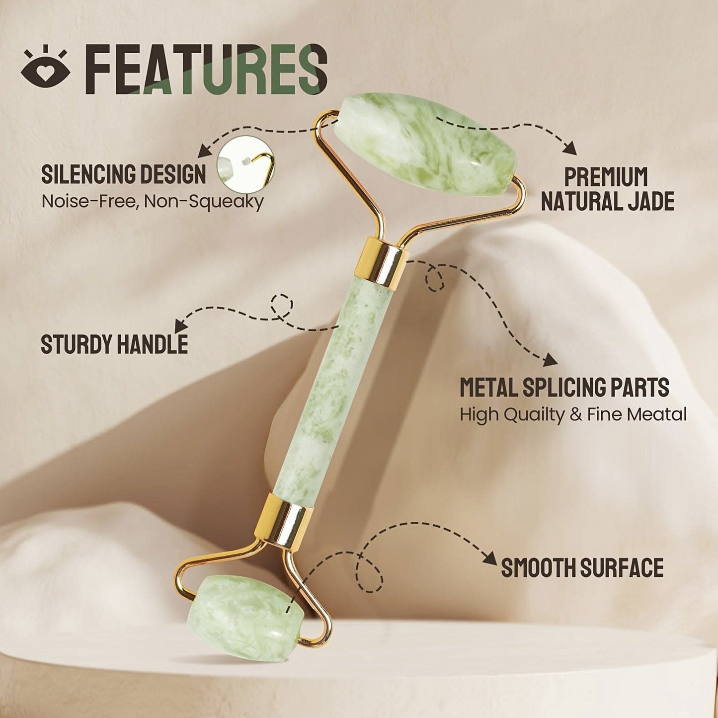 Natural Jade Roller & Gua Sha Set – Quartz Facial Massager