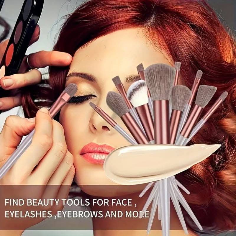 13 Pcs Soft Makeup Brushes For Foundation Blending, Eye Shadow Application
