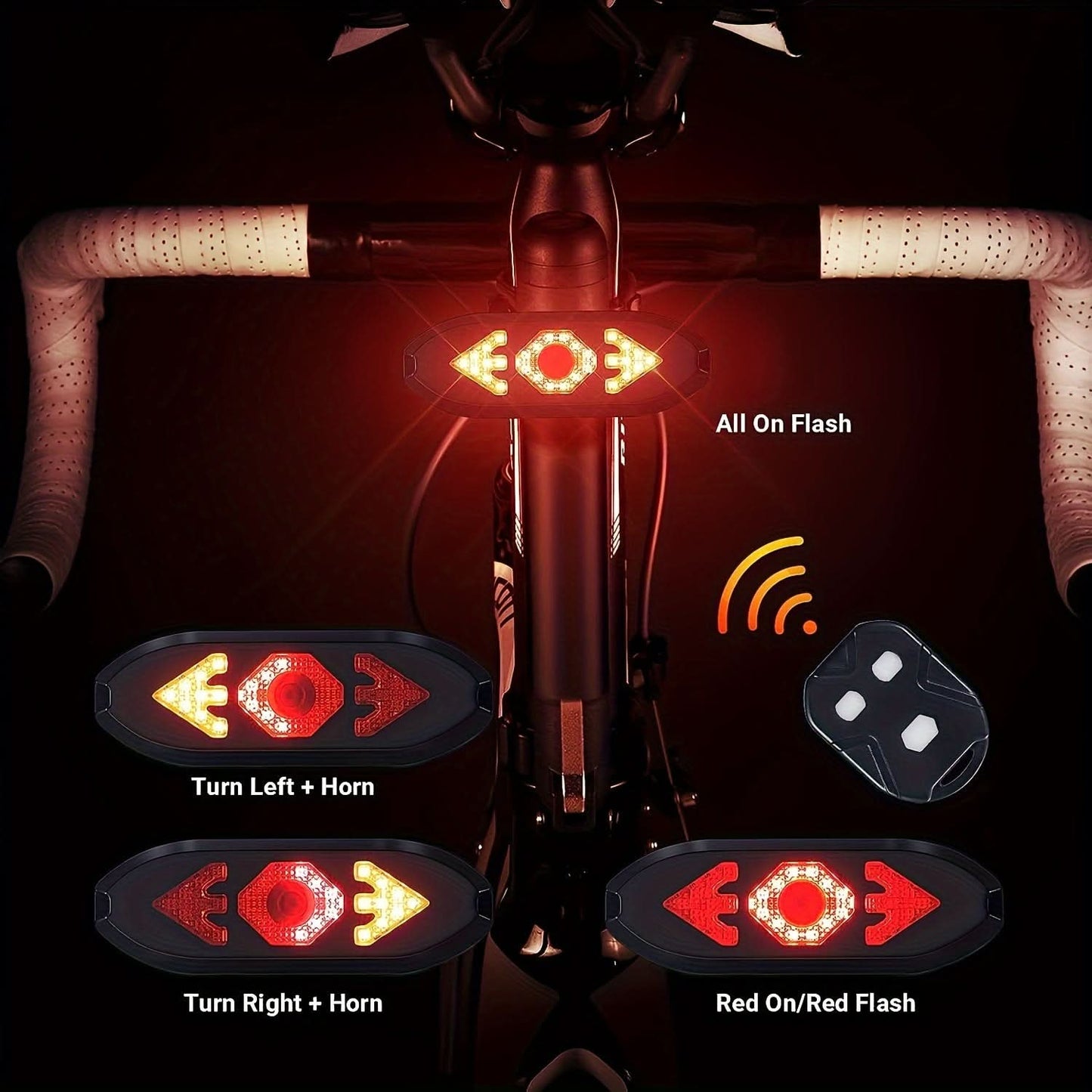 USB Rechargeable LED Bicycle Turn Signal Light