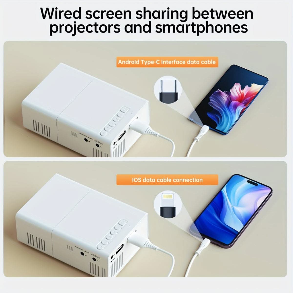 Mini Portable Projector for Home and Outdoor