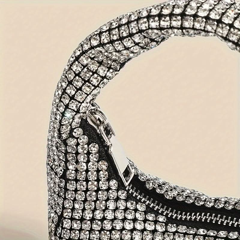 Silver Rhinestone Evening Clutch for Women