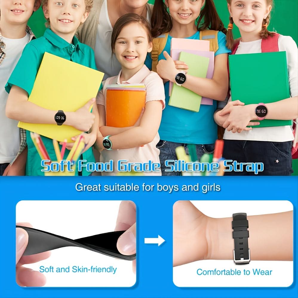 LED Digital Pedometer Fitness Watch – Kids Smart Tracker with Alarm & Stopwatch