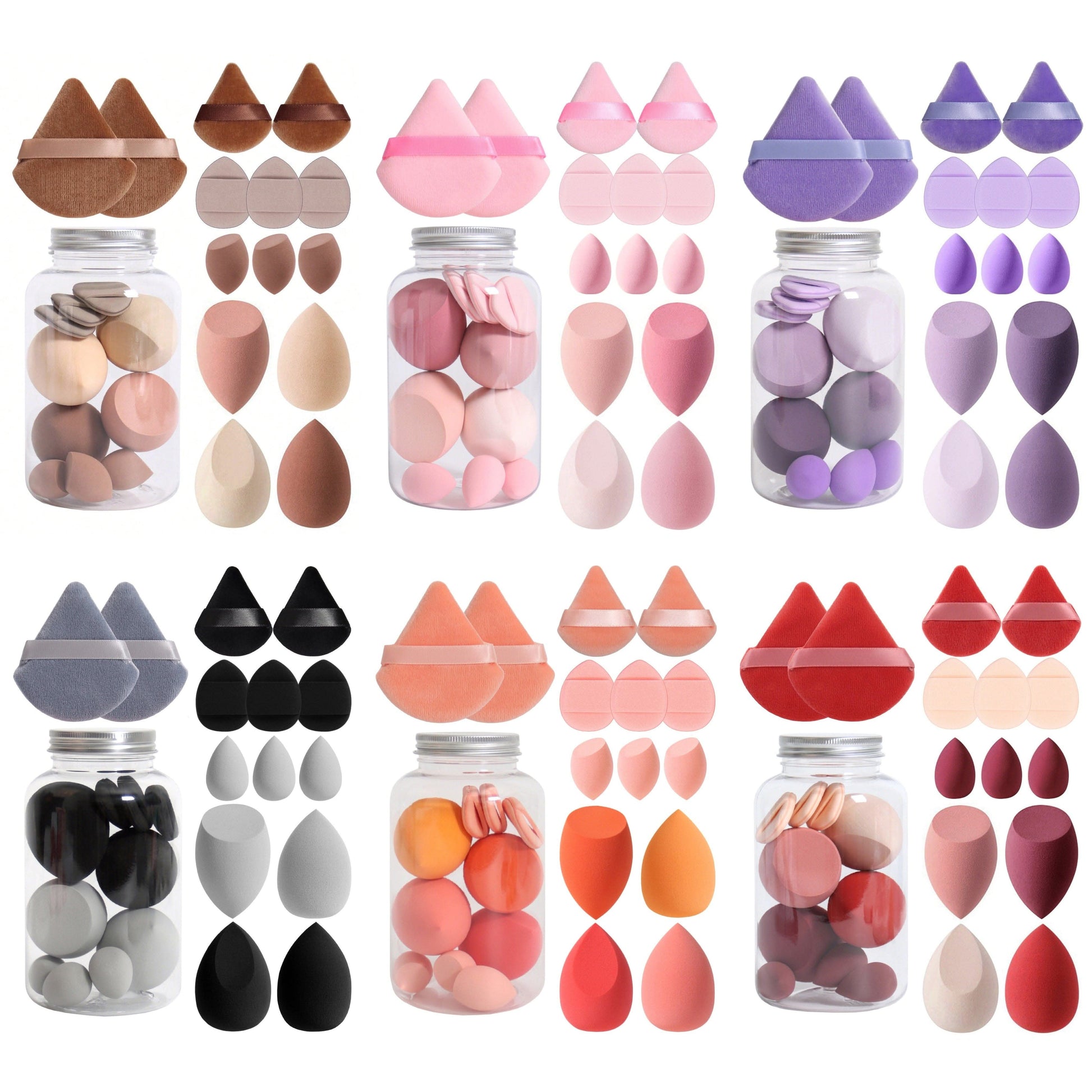 14pc Velvet Makeup Sponge Set with Storage Jar