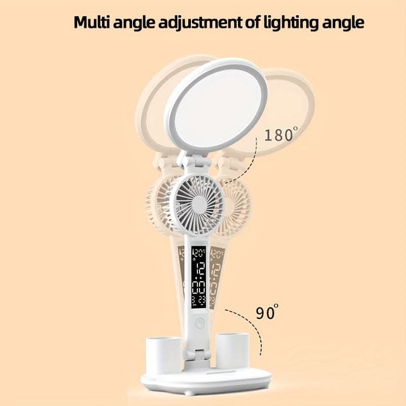 Adjustable LED Desk Lamp with Fan & Touch Control