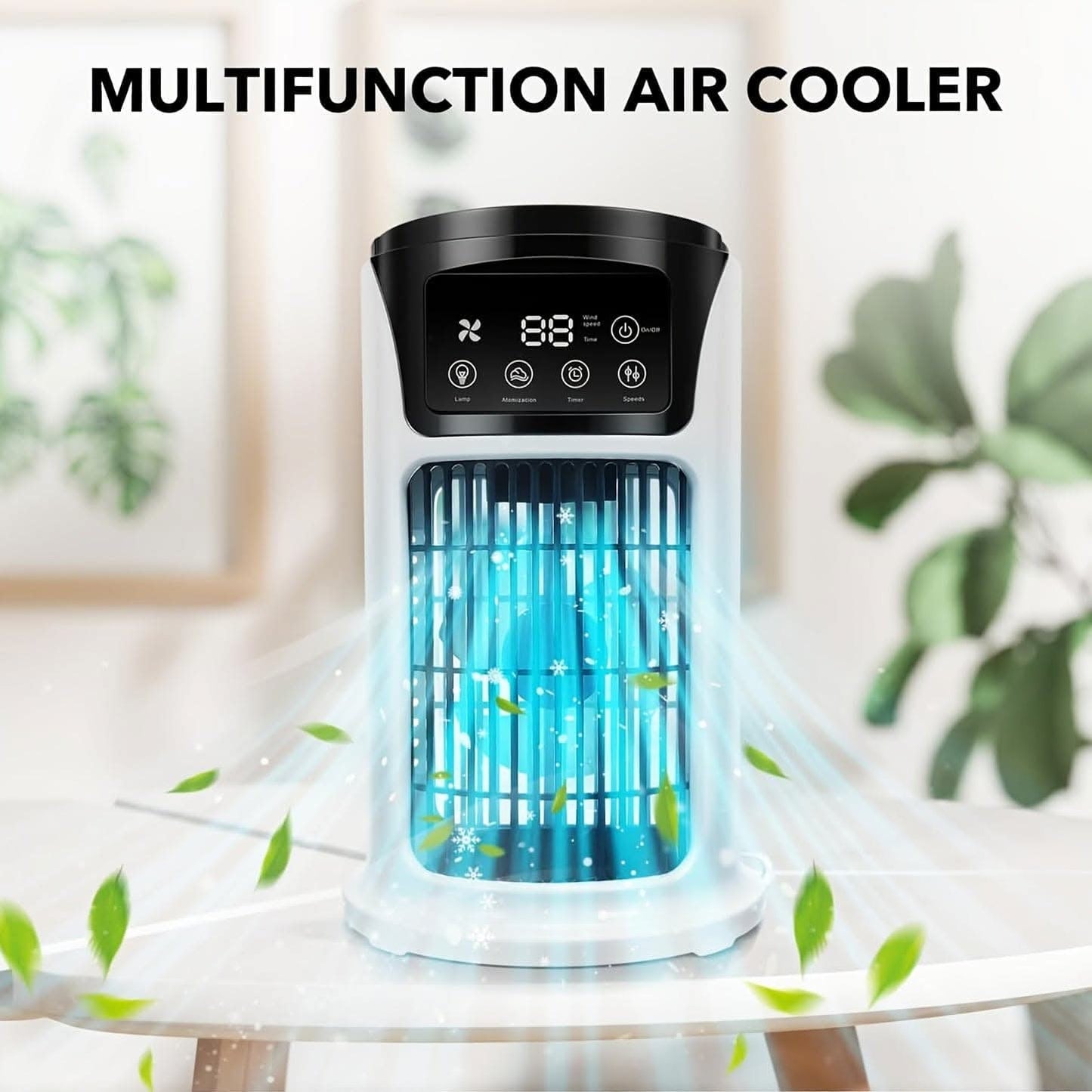 3-In-1 Portable Air Conditioner, Humidifier & Fan with Atmosphere Light
