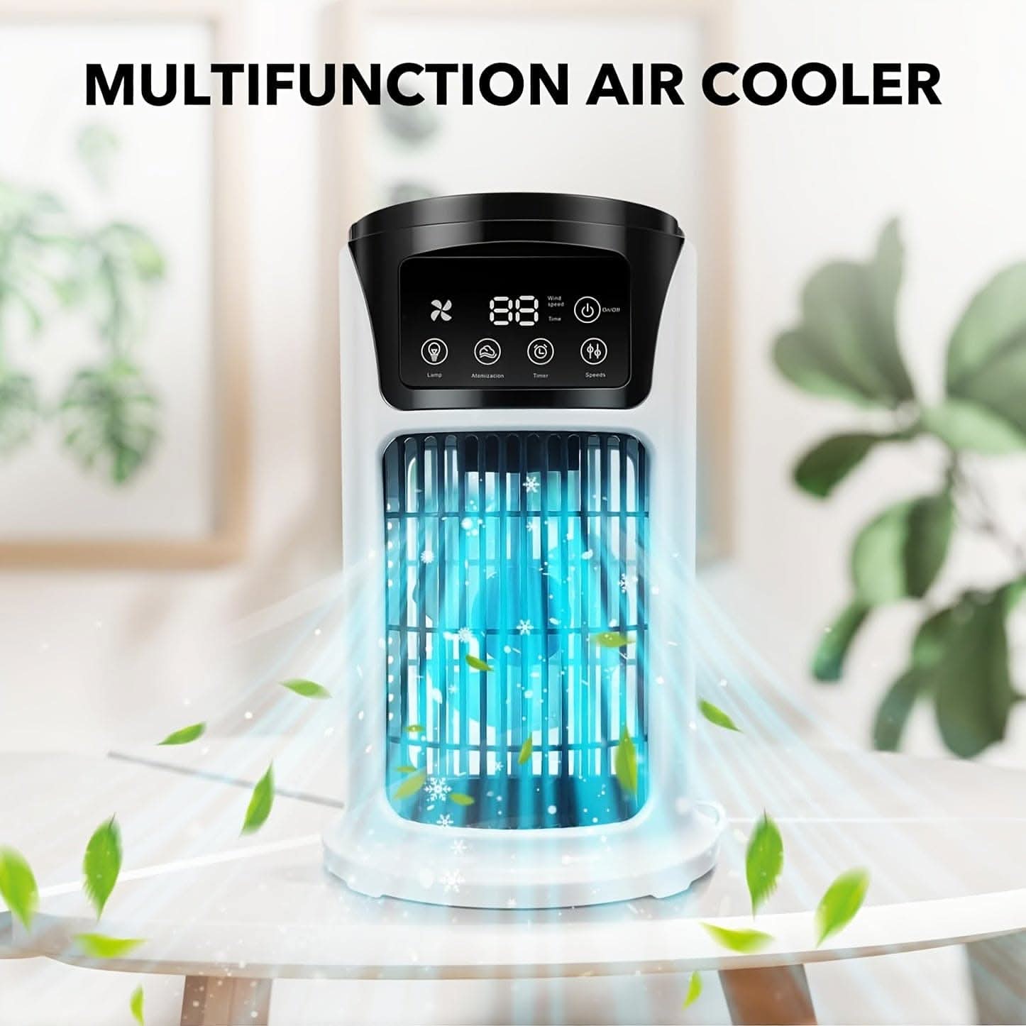 3-In-1 Portable Air Conditioner, Humidifier & Fan with Atmosphere Light