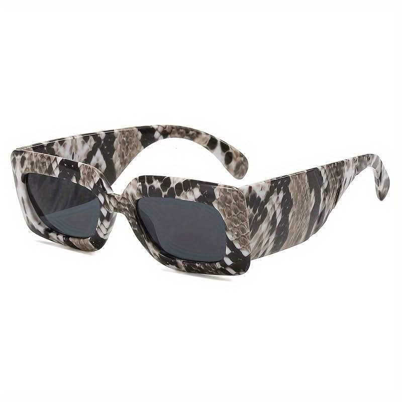 Vintage Snake Print Square Sunglasses for Women