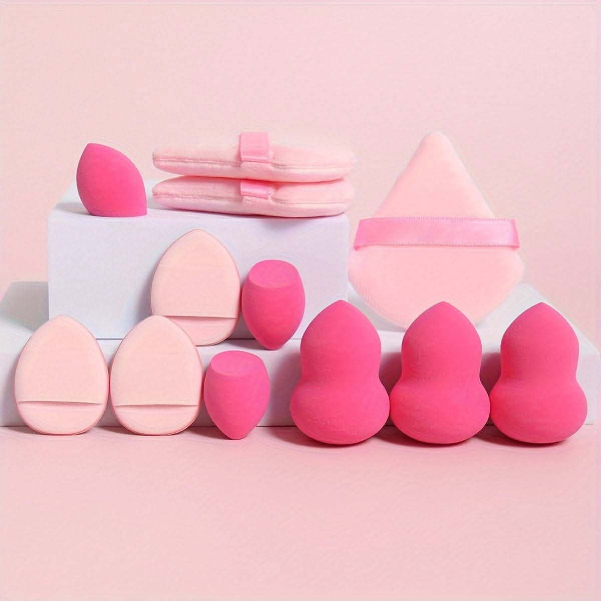 12-Piece Makeup Sponge Puff Set for All Skin Types