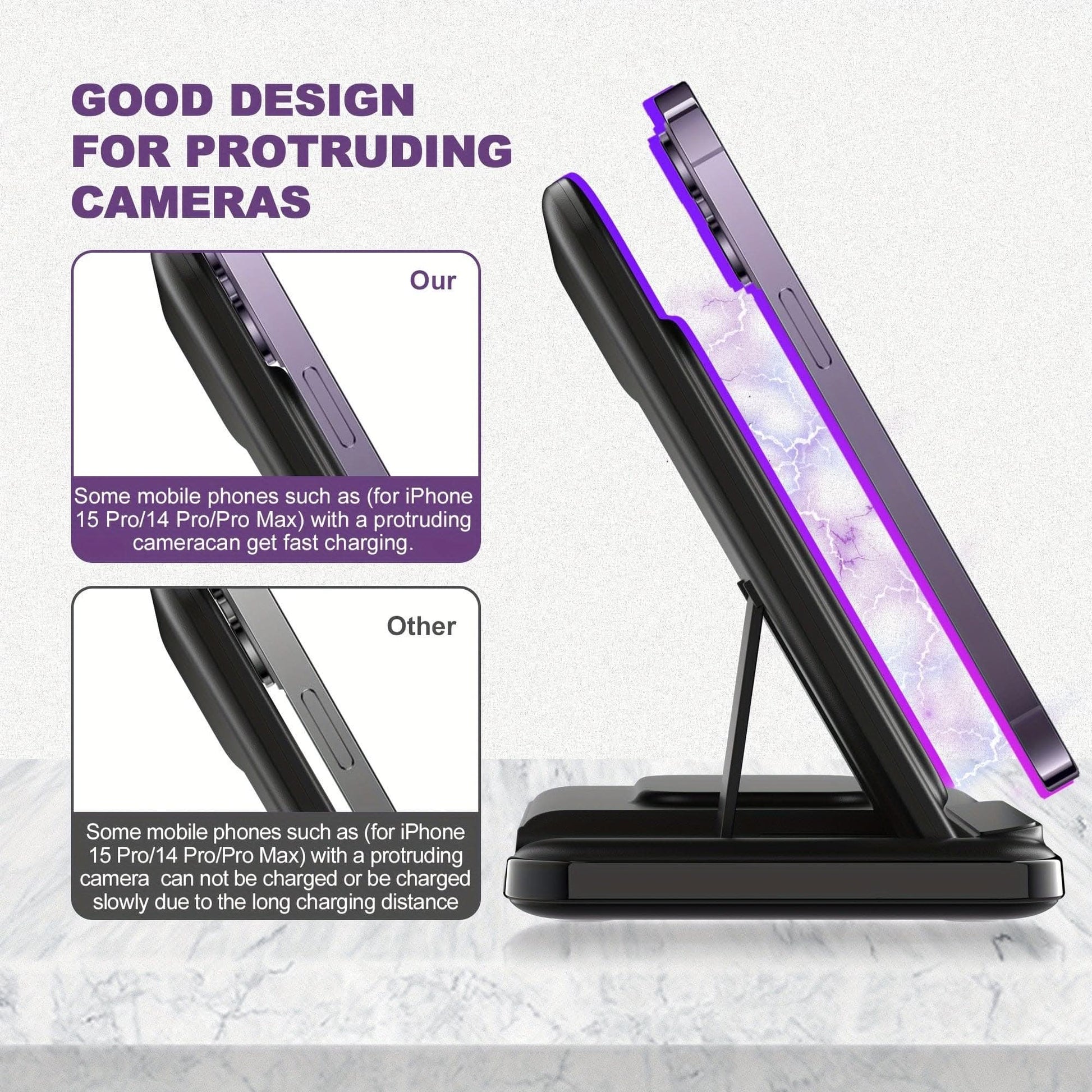 3-in-1 Foldable Wireless Charging Station – Fast Charging for iPhone, iWatch, and AirPods