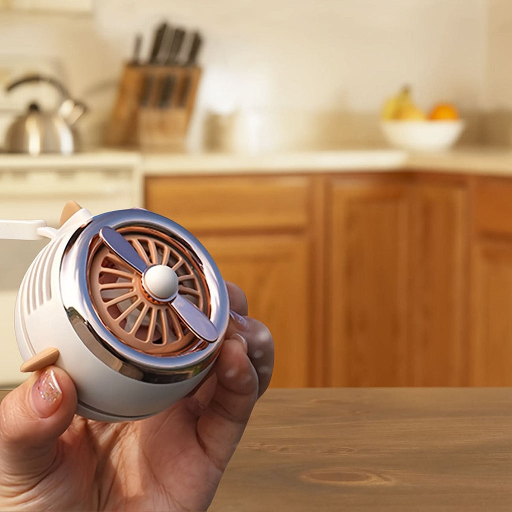 Lotus Pink Wearable USB Fan – Hands-Free Rechargeable with Power Display