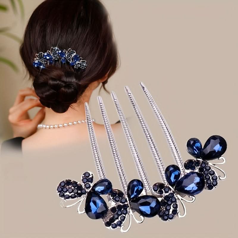 6pcs Pearl Flower Rhinestone Hair Combs