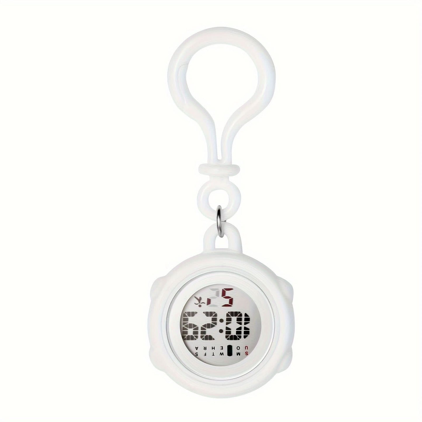 Digital Clip-On Watch with Silicone Cover & Carabiner - Fob Watch for Nurses