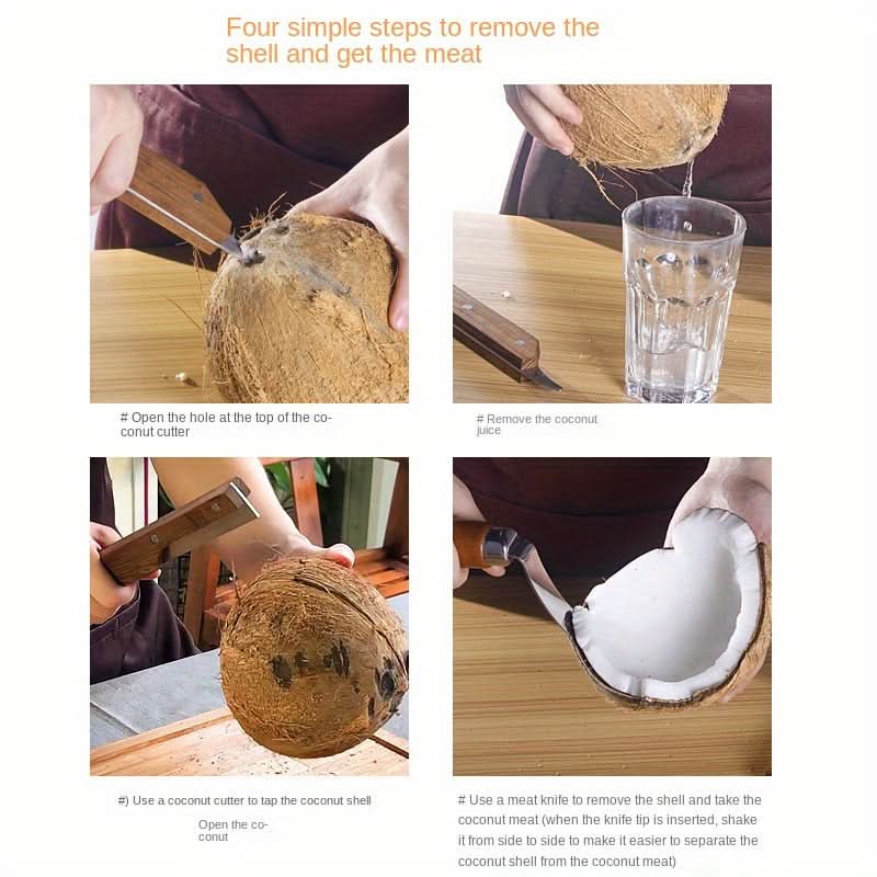 Stainless Steel Coconut Meat Removal Knife – Coconut Opener & Scraper