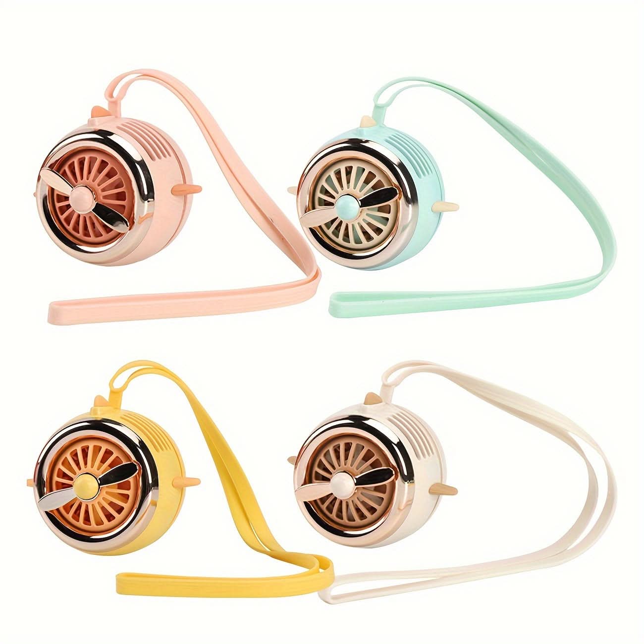 Lotus Pink Wearable USB Fan – Hands-Free Rechargeable with Power Display