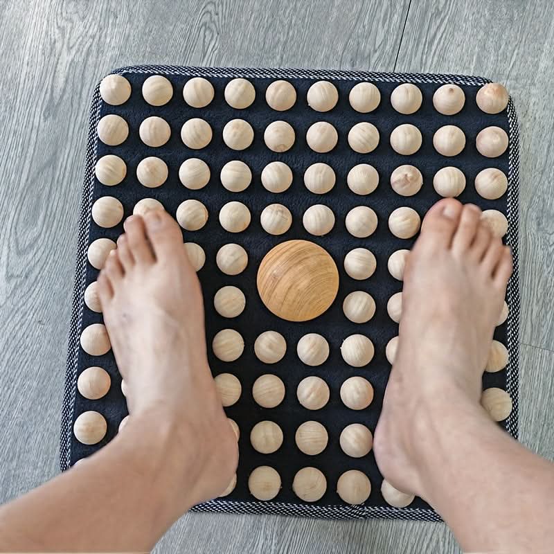 Wooden Foot Massage Mat with Large Acupressure Ball – Stress Relief