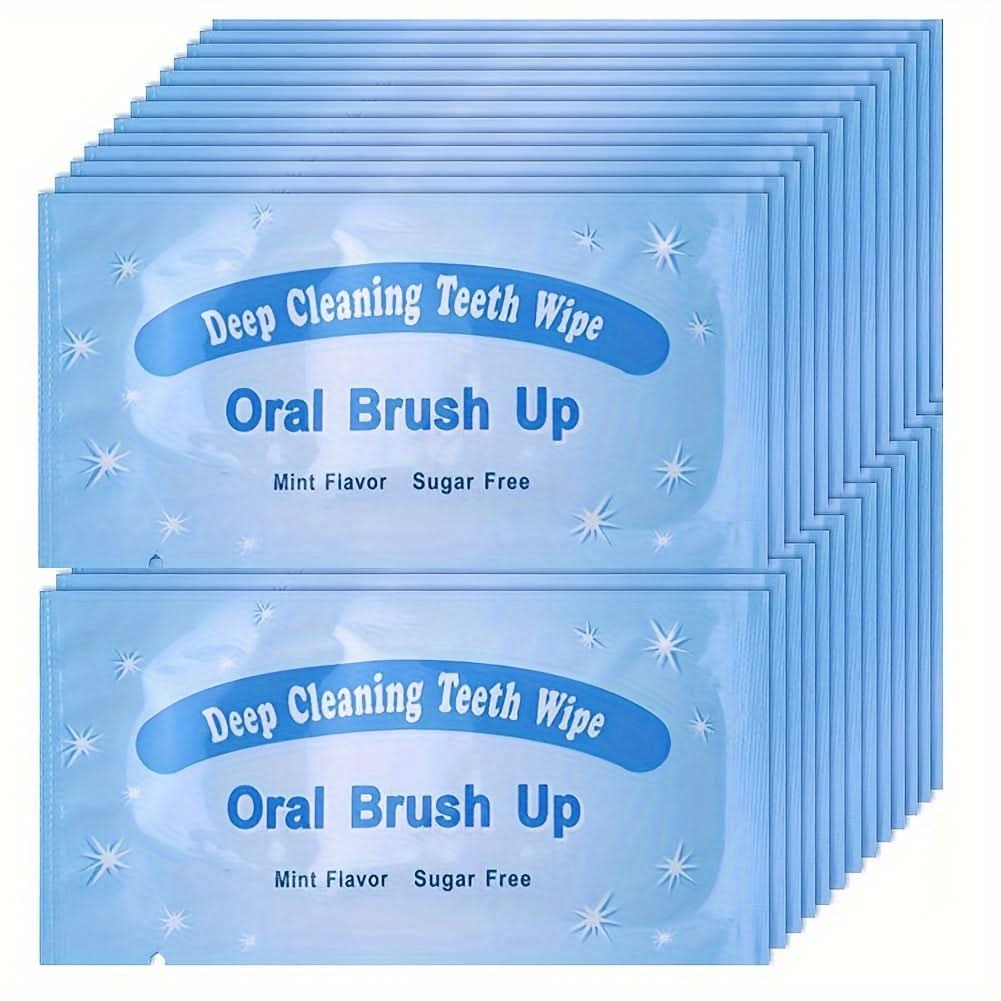 Mint Tooth Wipes – Finger Oral Cleaning Pads for Fresh Breath & Teeth Whitening