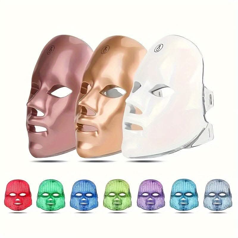 Rechargeable 7-Color LED Face Mask – Facial Care Tool
