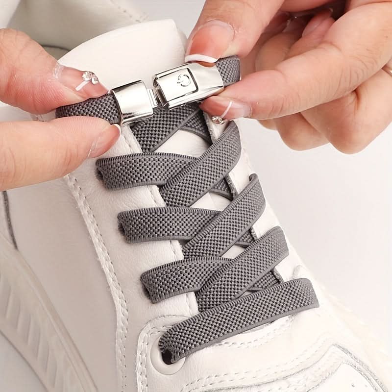 No-Tie Shoelaces with Adjustable Buckles – Easy-On Fit For Sneakers & Sports Shoes